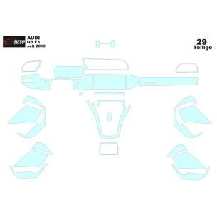 Audi Q3 F3 2018 Car Interior Wrap Cutting Template