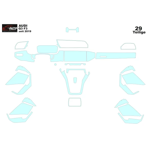 Audi Q3 F3 2018 Car Interior Wrap Cutting Template