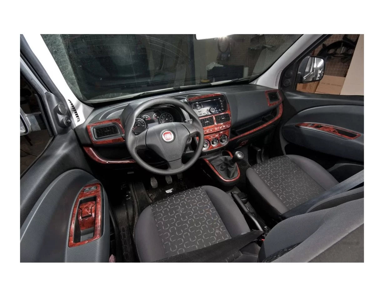 Fiat Doblo 09.2009 3D Interior Dashboard Trim Kit Dash Trim Dekor 27-Parts - 1 - Interior Dash Trim Kit