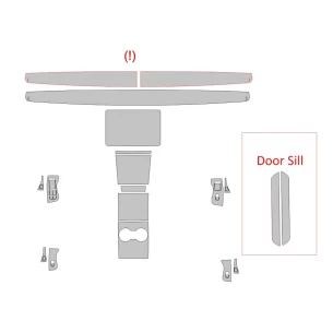 Tesla Model 3 2017 Car Interior Wrap Cutting Template