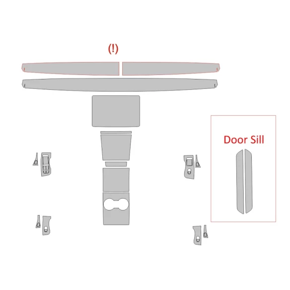 Tesla Model 3 2017 Car Interior Wrap Cutting Template
