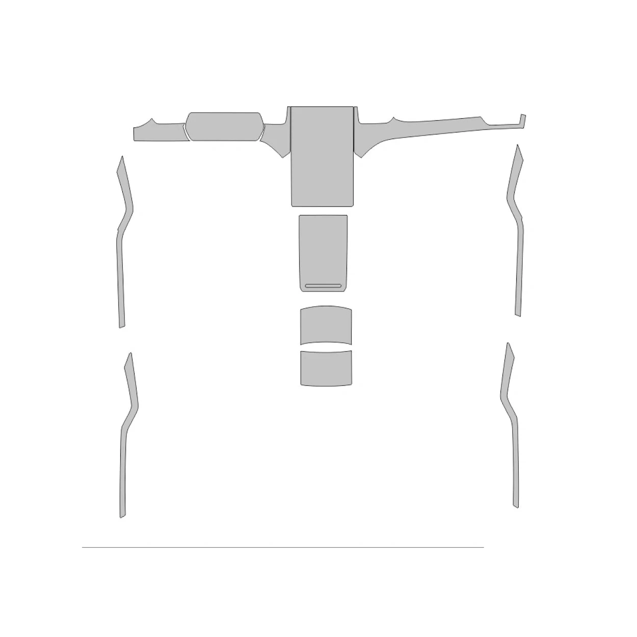 Tesla Model S 2012 Car Interior Wrap Cutting Template