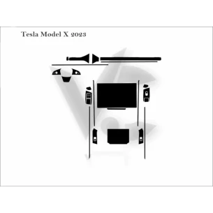 Tesla Model X 2021 Car Interior Wrap Cutting Template
