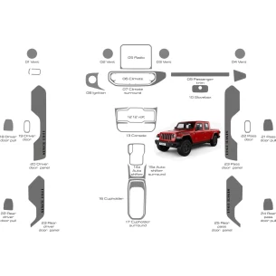 Jeep Gladiator PickUp 2020-2023 Interior WHZ Dashboard trim kit 25 Parts 2