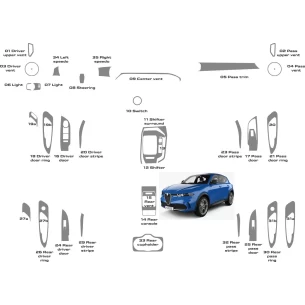 Alfa-Romeo Tonale Ti 2023-2025 3D Interior Dashboard Trim Kit Dash Trim Dekor 35-Parts