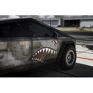 Tesla Cybertruck 2024 P-51 Mustang-Inspired Full Vehicle Designer Wrap