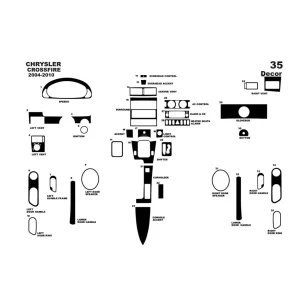 Chrysler Crossfire 2004-2008 3D Interior Dashboard Trim Kit Dash Trim Dekor 35-Parts 2