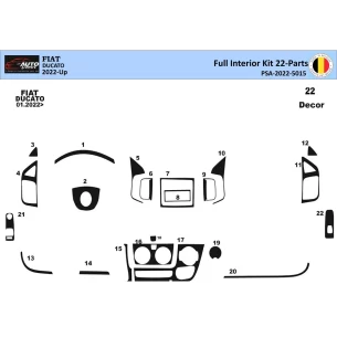 Fiat Ducato 2022 3D Interior Dashboard Trim Kit Dash Trim Dekor 22-Parts 2