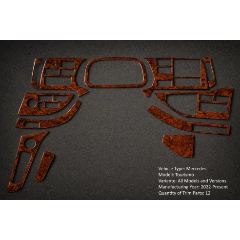 Mercedes Tourismo 2022 RHD 3D Interior Dashboard Trim Kit Dash Trim Dekor 12-Parts