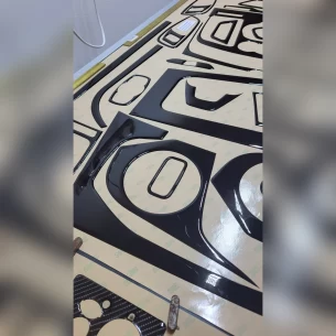 Ford New Transit 2020 3D Interior Dashboard Trim Kit Dash Trim Dekor 27-Parts Navi