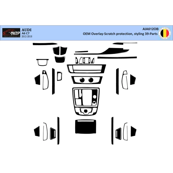 Audi A6 2012-2018 3D Interior Dashboard Trim Kit WHZ Dash Trim Dekor 39-Parts