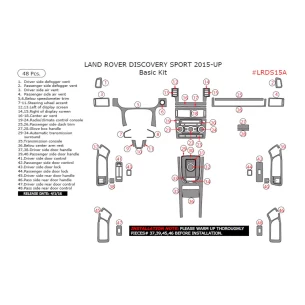 Land Rover Discovery Sport 2015-2019 3D Interior Dashboard Trim Kit Dash Trim Dekor 48-Parts 2