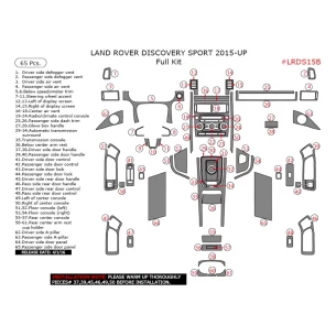 Land Rover Discovery Sport 2015-2019 3D Interior Dashboard Trim Kit Dash Trim Dekor 65-Parts 2