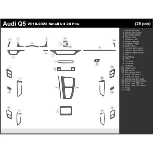 Audi Q5 2018-2022 Dash Trim Kit Small kit 4 Door 28 Pcs 2