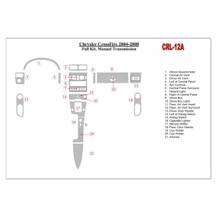 Chrysler CrossFire 2004-UP Full Set, Manual Gear Box Interior BD Dash Trim Kit 2