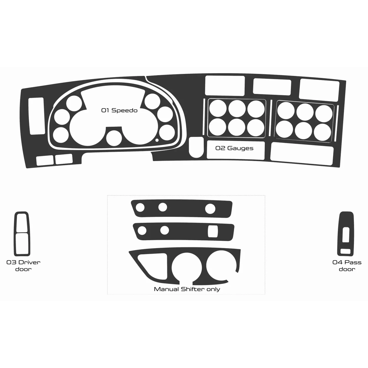 Kenworth W990 Diamond VIT 2022-2026 Interior Style Full Dash Trim Kit