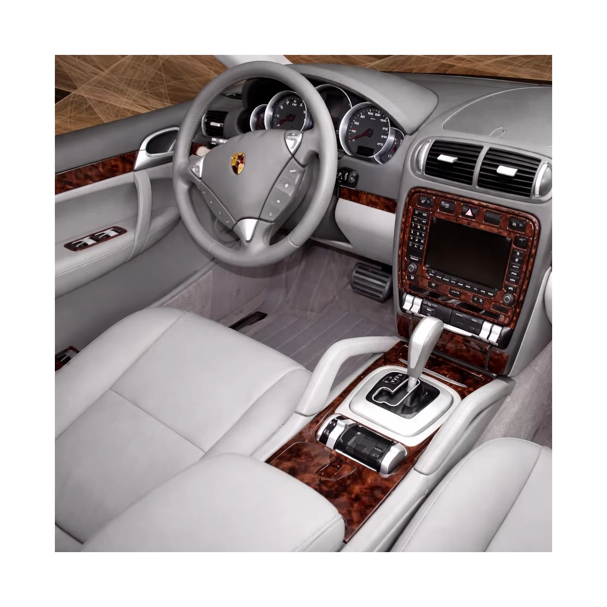 Porsche Cayenne 955 2003-2010 3D Interior Dashboard Trim Kit Dash Trim Dekor 34-Parts