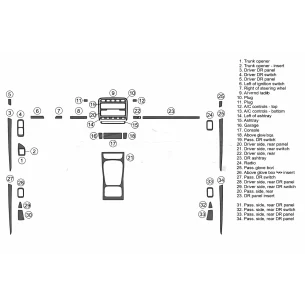 Porsche Cayenne 955 2003-2010 3D Interior Dashboard Trim Kit Dash Trim Dekor 34-Parts 2