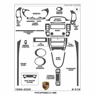 Porsche 911 1999-2000 Basic Interior Dash Trim Kit