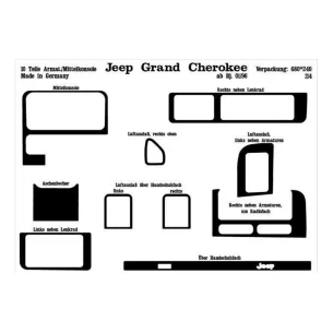 Chrysler Grand Cherokee 01.1996 3D Interior Dashboard Trim Kit Dash Trim Dekor 10-Parts 2