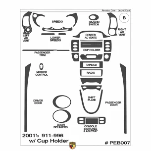 Porsche 911 2001½ Basic Interior Dash Trim Kit