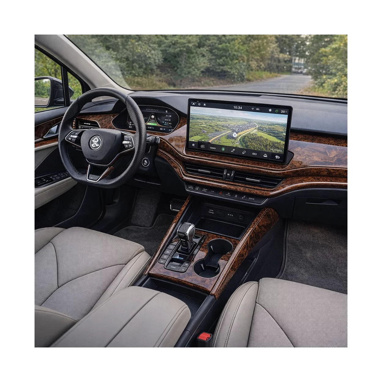 Skoda Enyaq 2023 3D Interior Dashboard Trim Kit Dash Trim Dekor 7-Parts