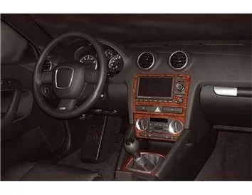 Audi A3 Typ 8P 03.2003 3D Interior Dashboard Trim Kit Dash Trim Dekor 14-Parts - 1 - Interior Dash Trim Kit