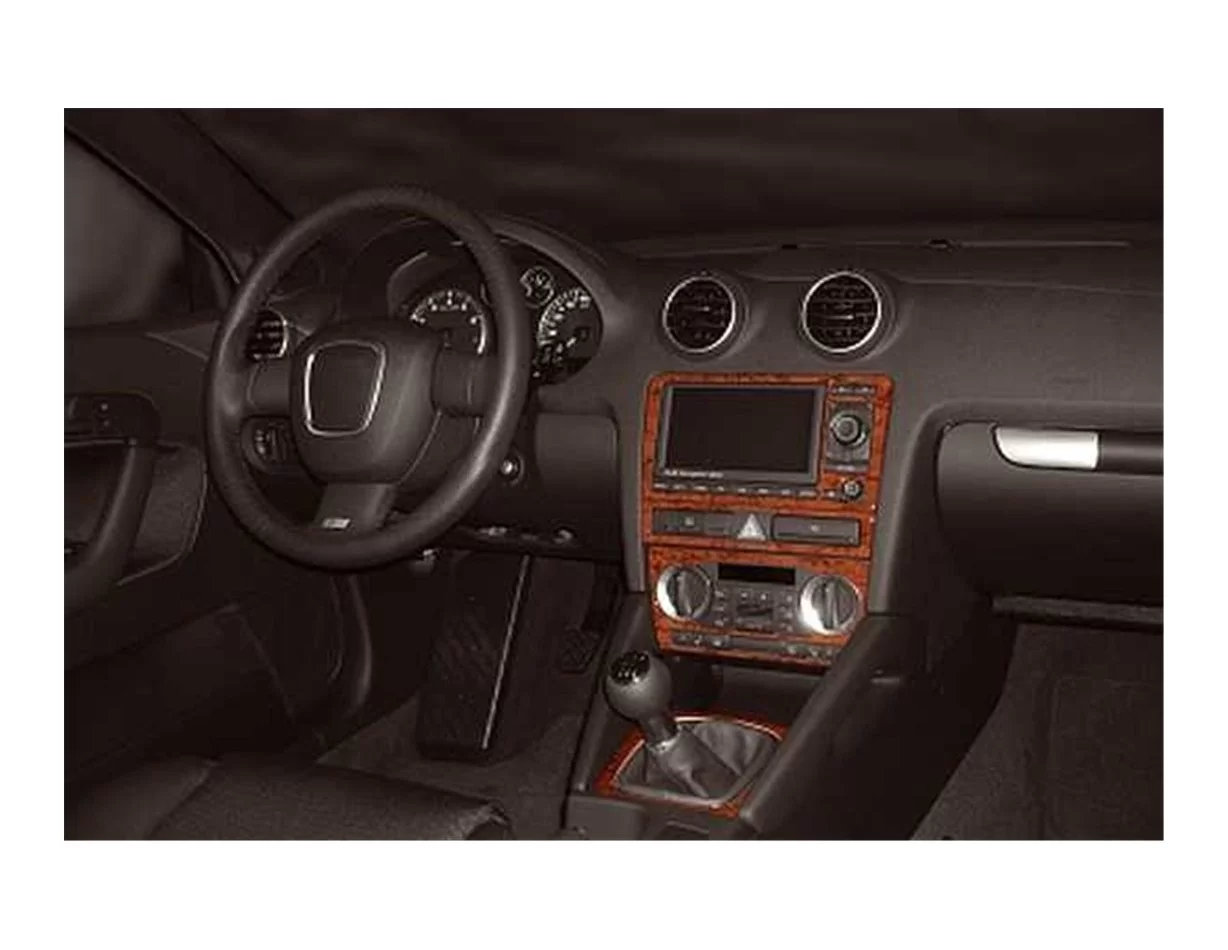 Audi A3 Typ 8P 03.2003 3D Interior Dashboard Trim Kit Dash Trim Dekor 14-Parts - 1 - Interior Dash Trim Kit