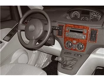 Fiat Idea 01.2004 3D Interior Dashboard Trim Kit Dash Trim Dekor 7-Parts - 1 - Interior Dash Trim Kit