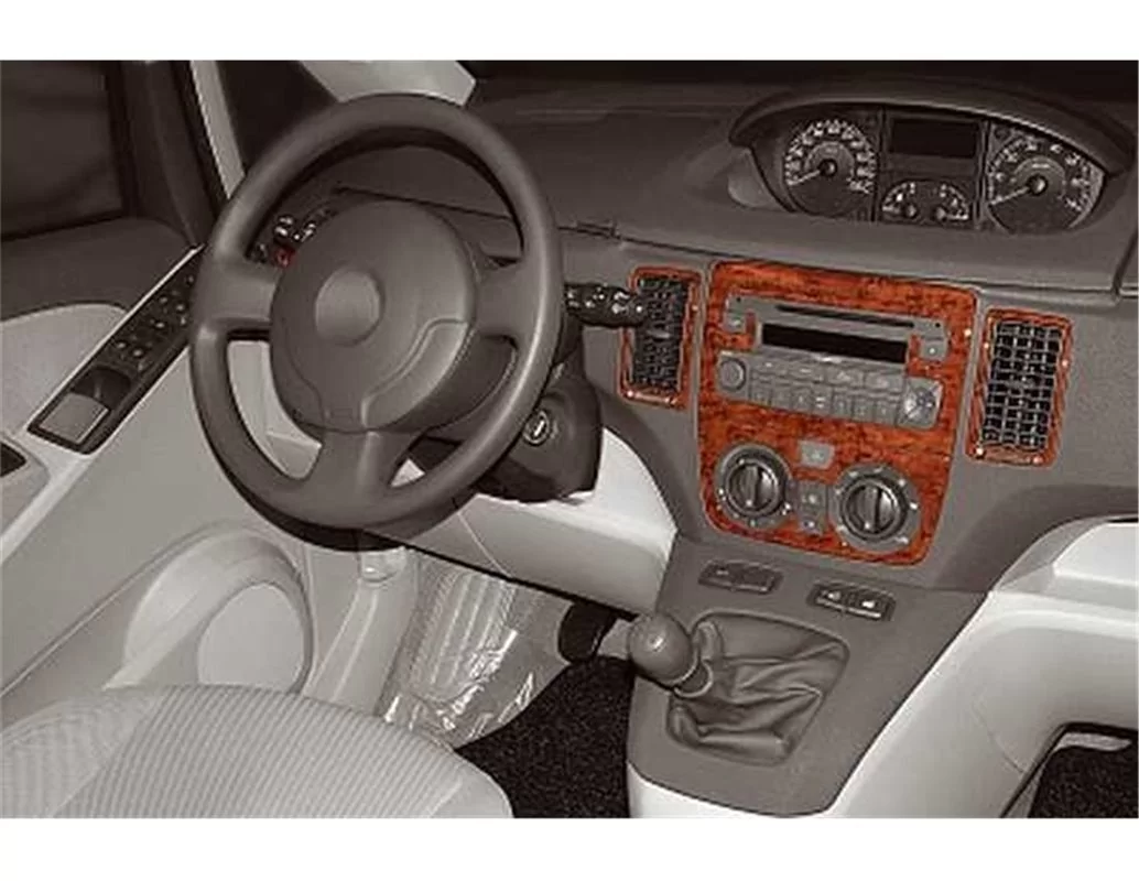 Fiat Idea 01.2004 3D Interior Dashboard Trim Kit Dash Trim Dekor 7-Parts - 1 - Interior Dash Trim Kit