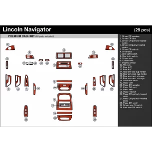 Lincoln Navigator 2018–2025 Full Interior BD Dash Trim Kit 2