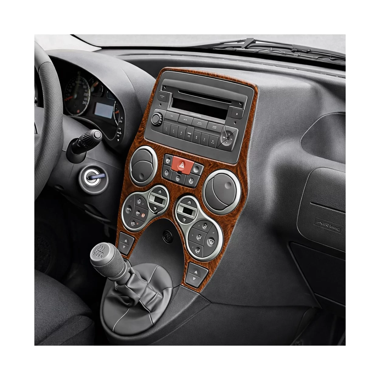 Fiat Panda 2003-2011 3D Interior Dashboard Trim Kit Dash Trim Dekor 10-Parts