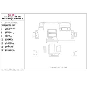 Isuzu Trooper 1995-2002 Basic Set, Automatic Gear Interior BD Dash Trim Kit