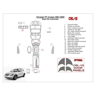 Chrysler PT Cruiser 2001-2005 Basic Set, Automatic Gearbox, 17 Parts set Interior BD Dash Trim Kit