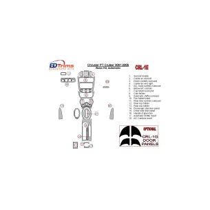 Chrysler PT Cruiser 2001-2005 Basic Set, Automatic Gearbox, 17 Parts set Interior BD Dash Trim Kit 2