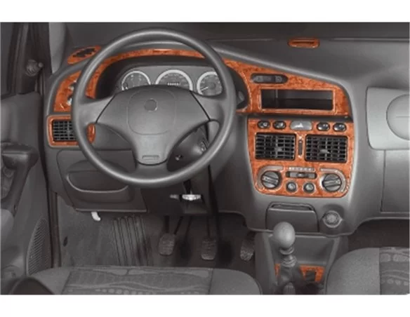 Fiat Palio-Siena 01.98-03.02 3D Interior Dashboard Trim Kit Dash Trim Dekor 13-Parts - 1 - Interior Dash Trim Kit