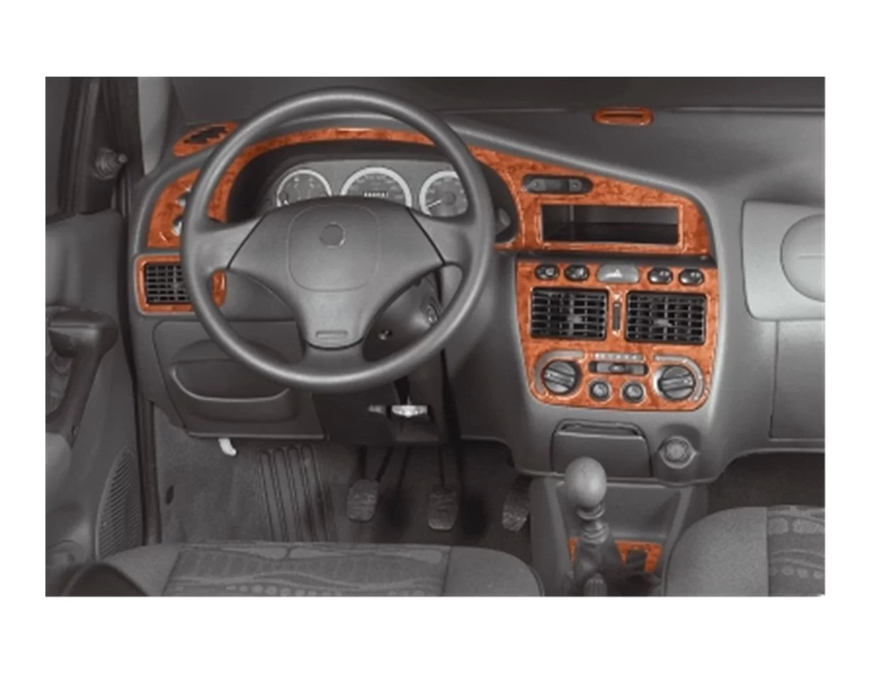 Fiat Palio-Siena 01.98-03.02 3D Interior Dashboard Trim Kit Dash Trim Dekor 13-Parts - 1 - Interior Dash Trim Kit