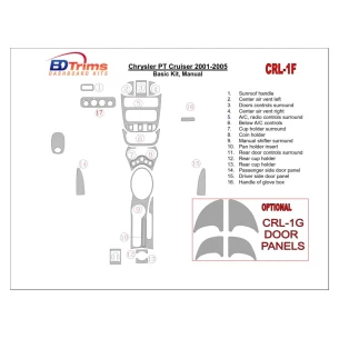 Chrysler PT Cruiser 2001-2005 Basic Set, Manual Gearbox, 16 Parts set Interior BD Dash Trim Kit 2