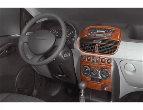 Fiat Punto 09.99-07.05 3D Interior Dashboard Trim Kit Dash Trim Dekor 9-Parts - 1 - Interior Dash Trim Kit