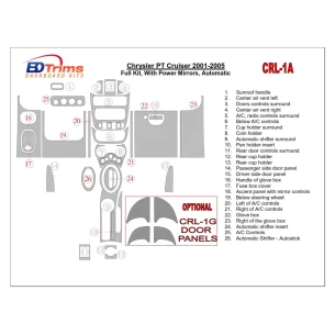 Chrysler PT Cruiser 2001-2005 Full Set, With Power Mirrors, Automatic Gearbox, 24 Parts set Interior BD Dash Trim Kit 2