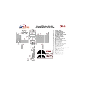 Chrysler PT Cruiser 2001-2005 Full Set, Without Power Mirrors, Manual Gearbox, 23 Parts set Interior BD Dash Trim Kit