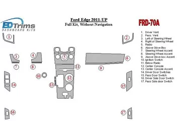 Ford Edge 2011-UP Interior BD Dash Trim Kit - 1 - Interior Dash Trim Kit