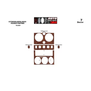 Citroen Berlingo 10.02-07.08 3D Interior Dashboard Trim Kit Dash Trim Dekor 7-Parts 2