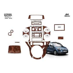 Citroen Berlingo 2012-2018 3D Interior Dashboard Trim Kit Dash Trim Dekor 44-Parts