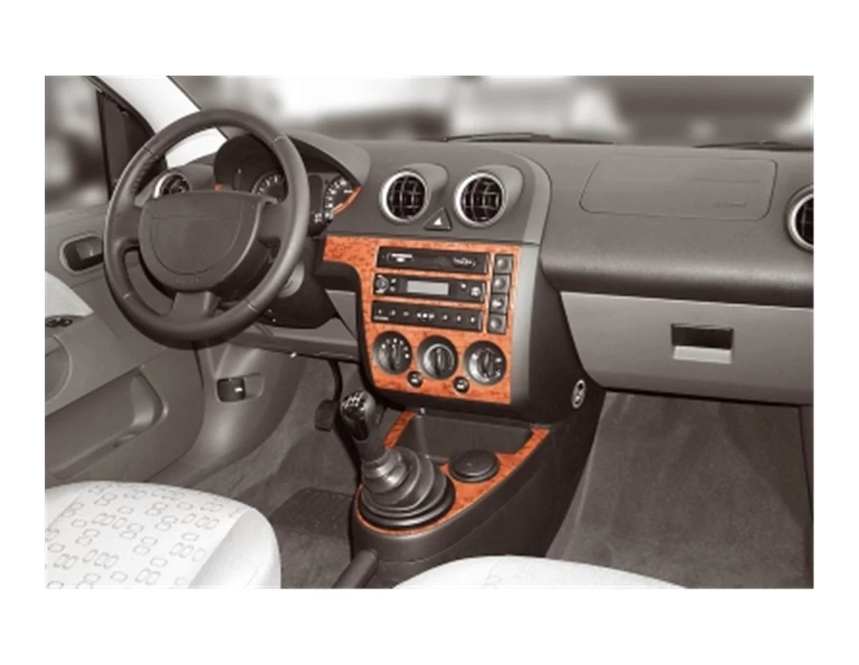 Ford Fiesta 03.02-08.05 3D Interior Dashboard Trim Kit Dash Trim Dekor 7-Parts - 1 - Interior Dash Trim Kit