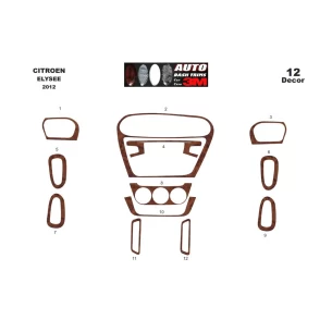 Citroen Elys?e 01.2010 3D Interior Dashboard Trim Kit Dash Trim Dekor 12-Parts 2