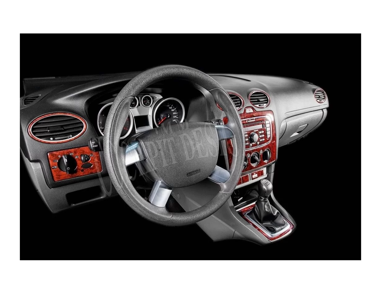 Ford Focus 10.2010 3D Interior Dashboard Trim Kit Dash Trim Dekor 19-Parts - 1 - Interior Dash Trim Kit