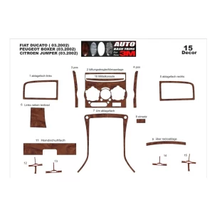 Citroen Jumper 03.02-01.06 3D Interior Dashboard Trim Kit Dash Trim Dekor 15-Parts 2