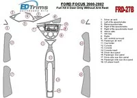 Ford Focus 2000-2002 Full Set, Without Armrest, 4 Doors, 18 Parts set Interior BD Dash Trim Kit - 1 - Interior Dash Trim Kit Ford Focus 2000-2002 Full Set, Without Armrest, 4 Doors, 18 Parts set Interior BD Dash Trim Kit - 1 - Interior Dash Trim Kit