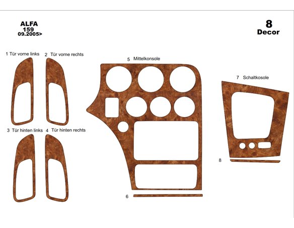 Alfa Romeo 145 146 09.94-03.97 3M 3D Car Tuning Interior Tuning Interior Customisation UK Right Hand Drive Australia Dashboard T